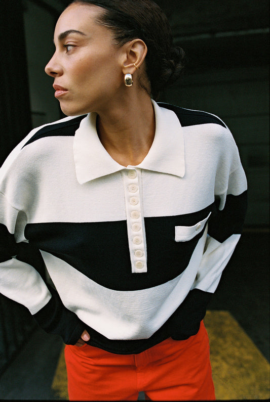 KERRY pullover | NAVY-ECRU STRIPES