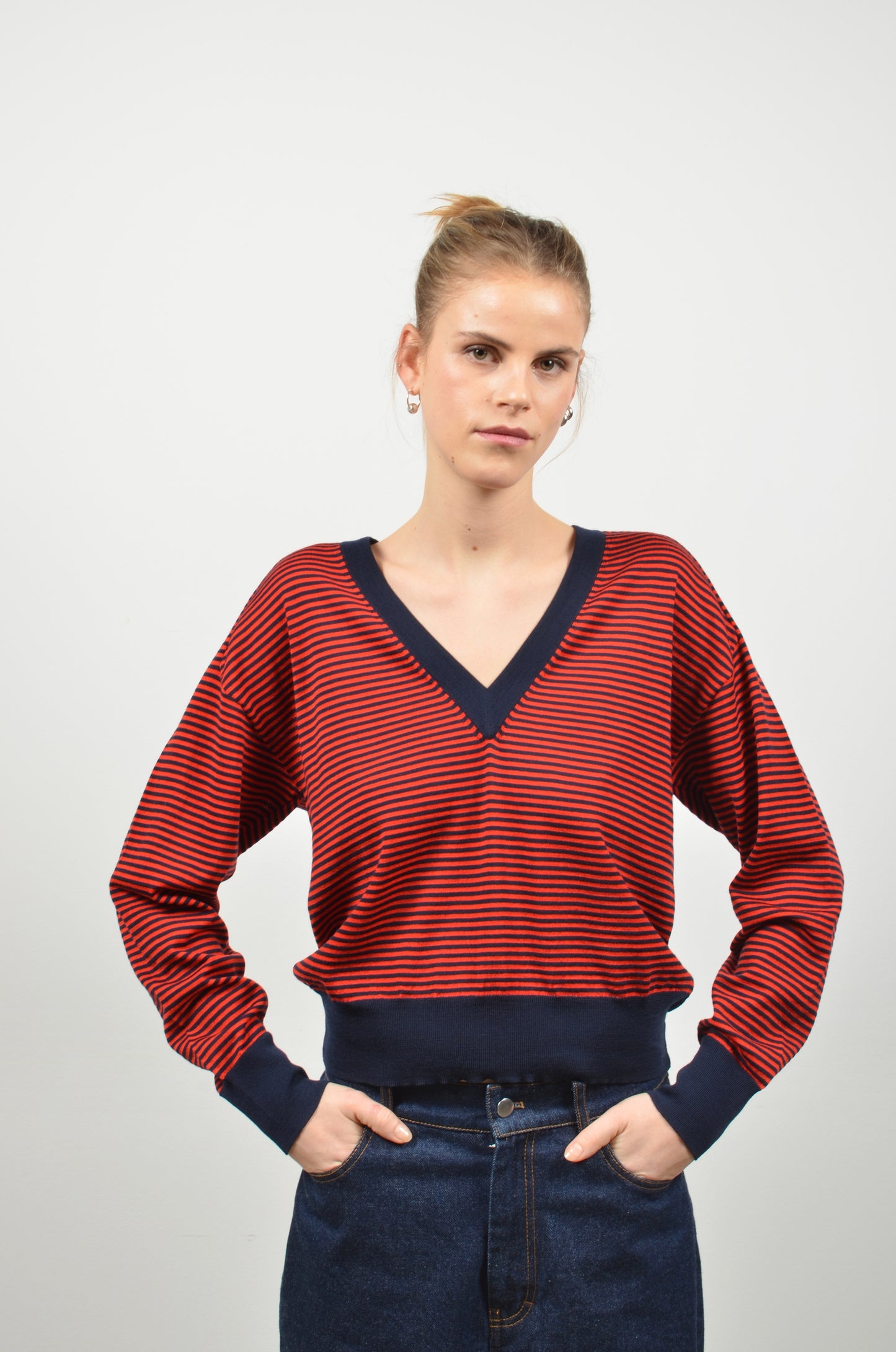KORINNE pullover | RED-NAVY STRIPES