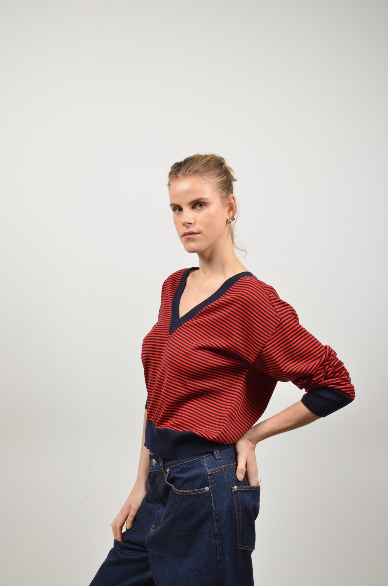 KORINNE pullover | RED-NAVY STRIPES