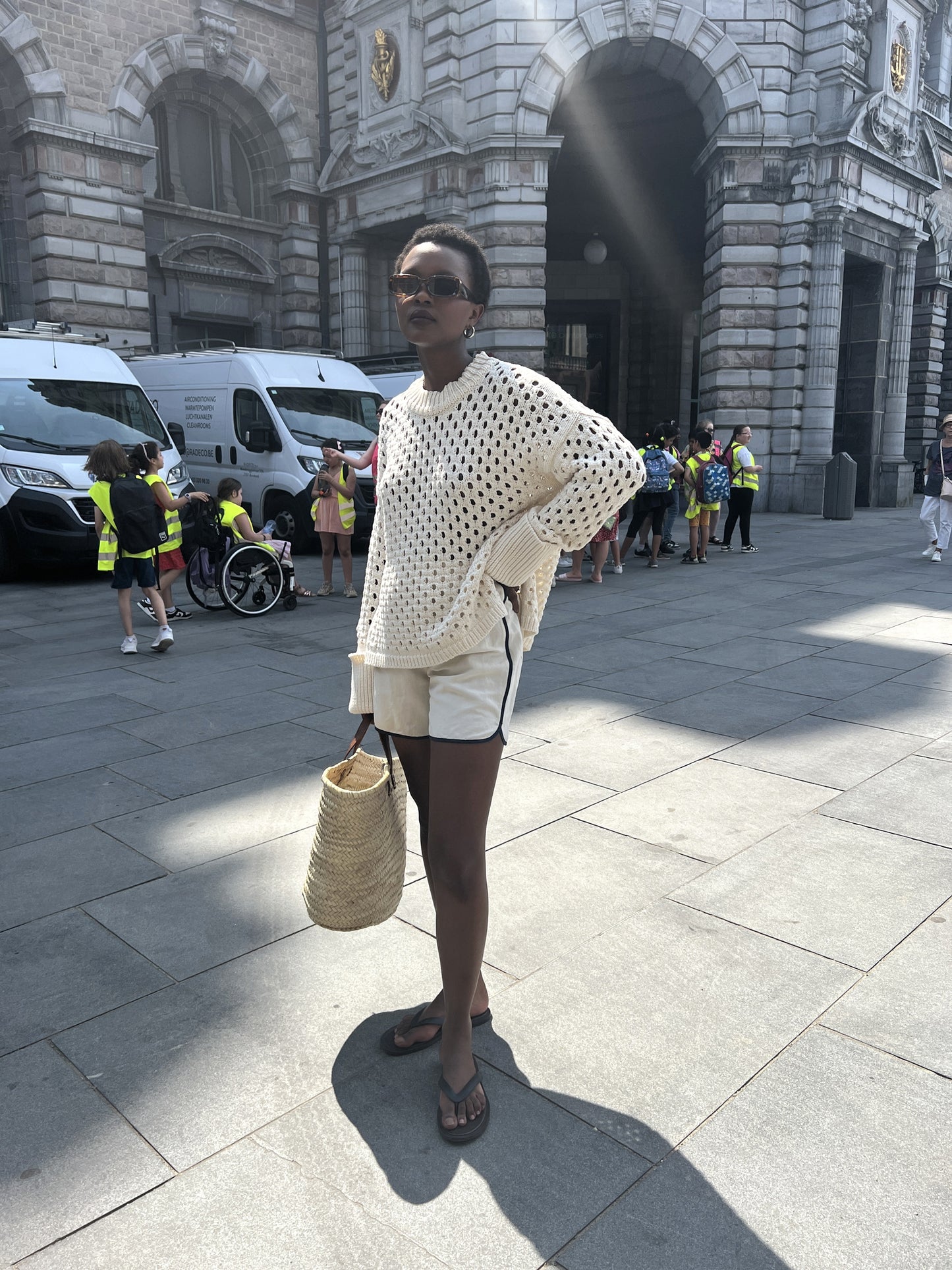 PIPPA shorts | ECRU-NAVY