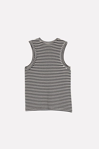 TONGA top | ECRU-NAVY STRIPES