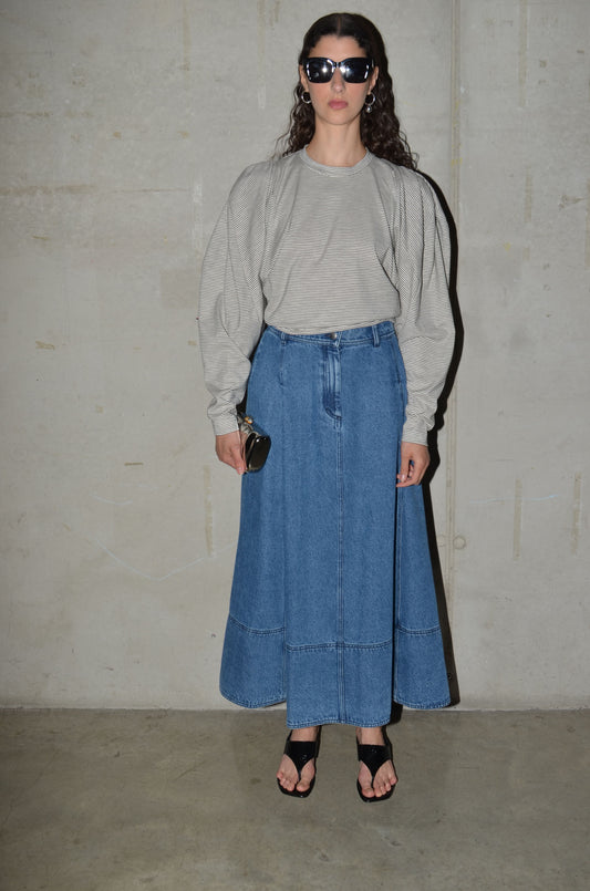 ECRU-BLACK STRIPES / S