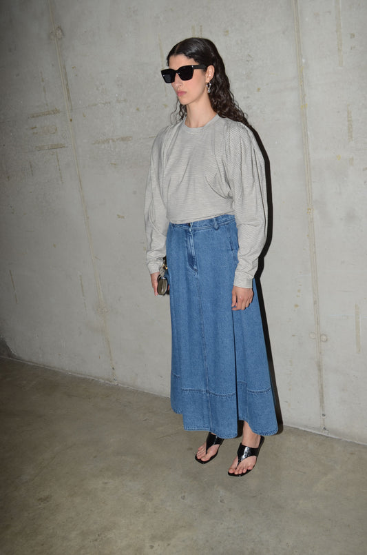 ECRU-BLACK STRIPES / S