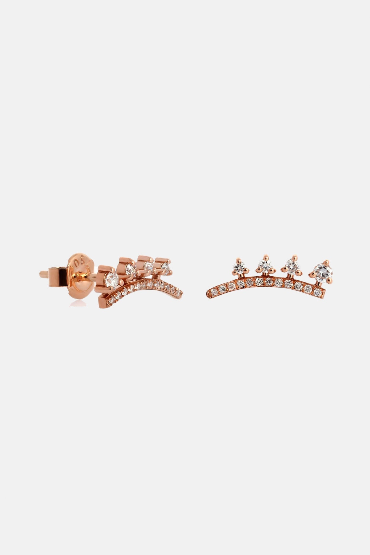 CURVED DROPS STUD EARRING | GOLD