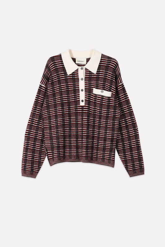 BORDEAUX-ECRU-BLACK / XS