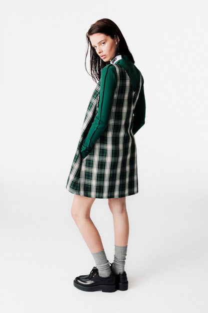 BOB PLEATED V NECK DRESS