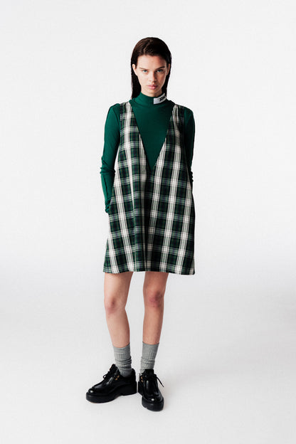 BOB PLEATED V NECK DRESS