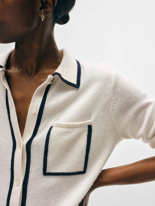 SOFT WHITE-DEEP NAVY / XS