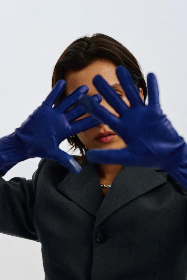 LEATHER GLOVES | BLUE