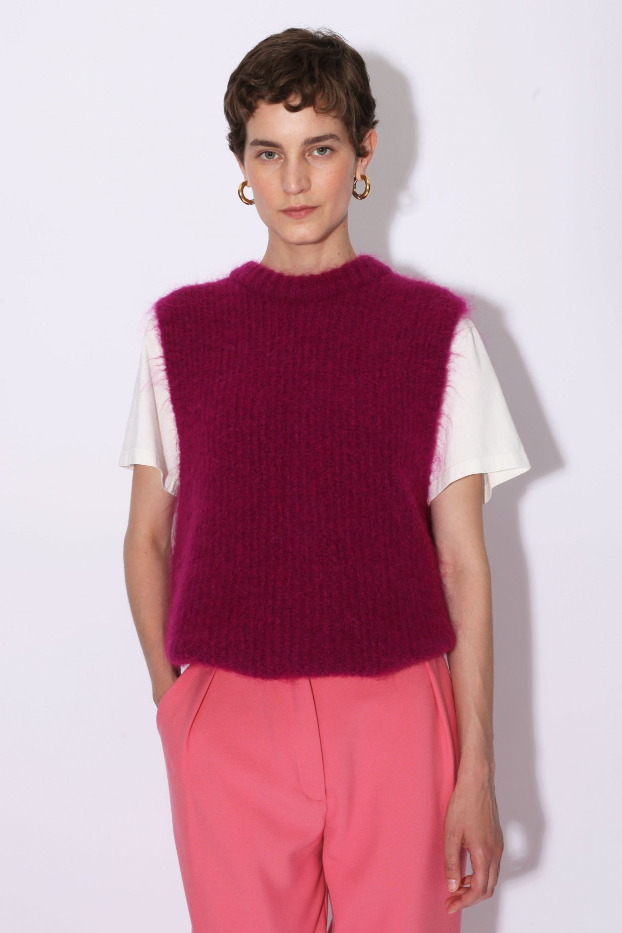 KALIPA knitted vest | PINK