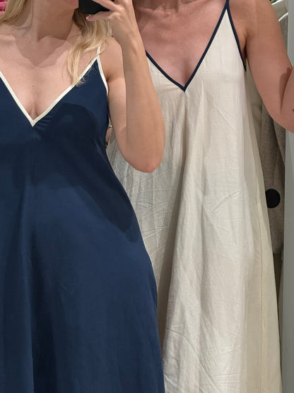 DOMINIC dress | ECRU-NAVY