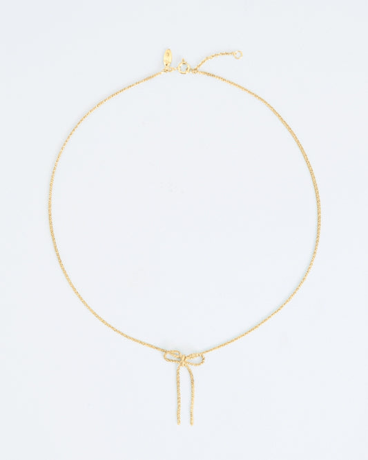 THIN NECKLACE WITH RIBBON | GOLD