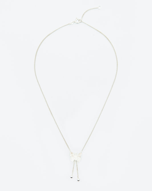 MEDIUM NECKLACE WITH BUTTERFLY | SILVER
