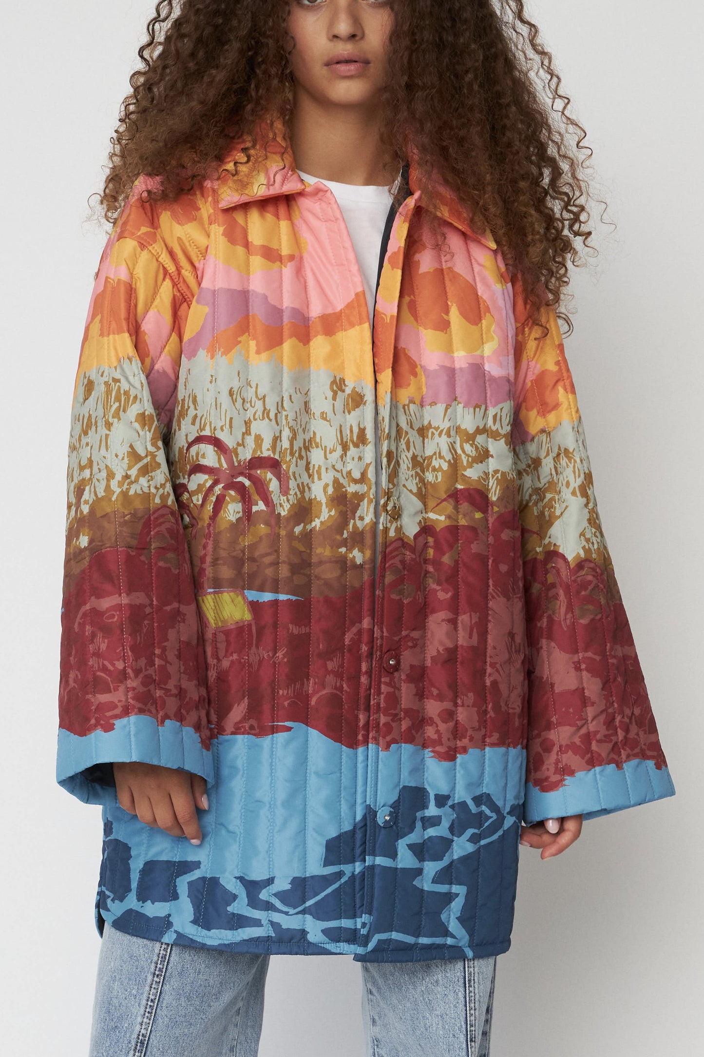 QUILTED LANDSCAPE COATE | MULTICOLOUR