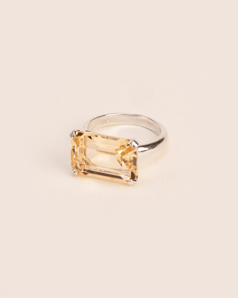 RING WITH CITRINE CRYSTAL | SILVER