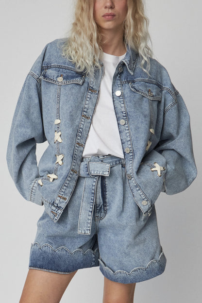 MOON WASHED DENIM JACKET | DENIM BLUE