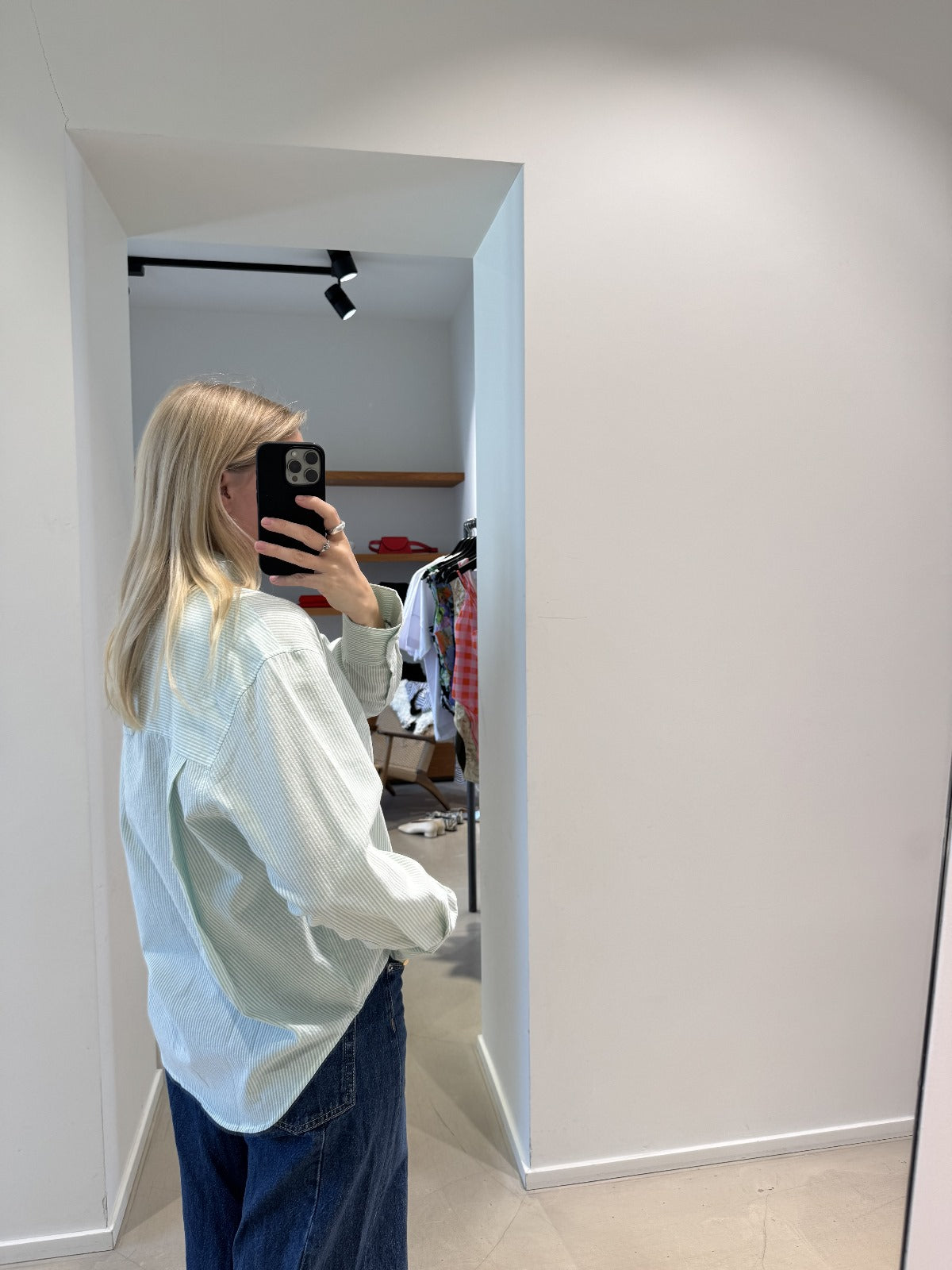 BENEDICT blouse | MINT STRIPES