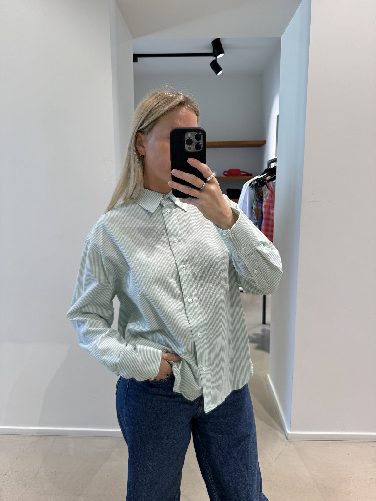 BENEDICT blouse | MINT STRIPES