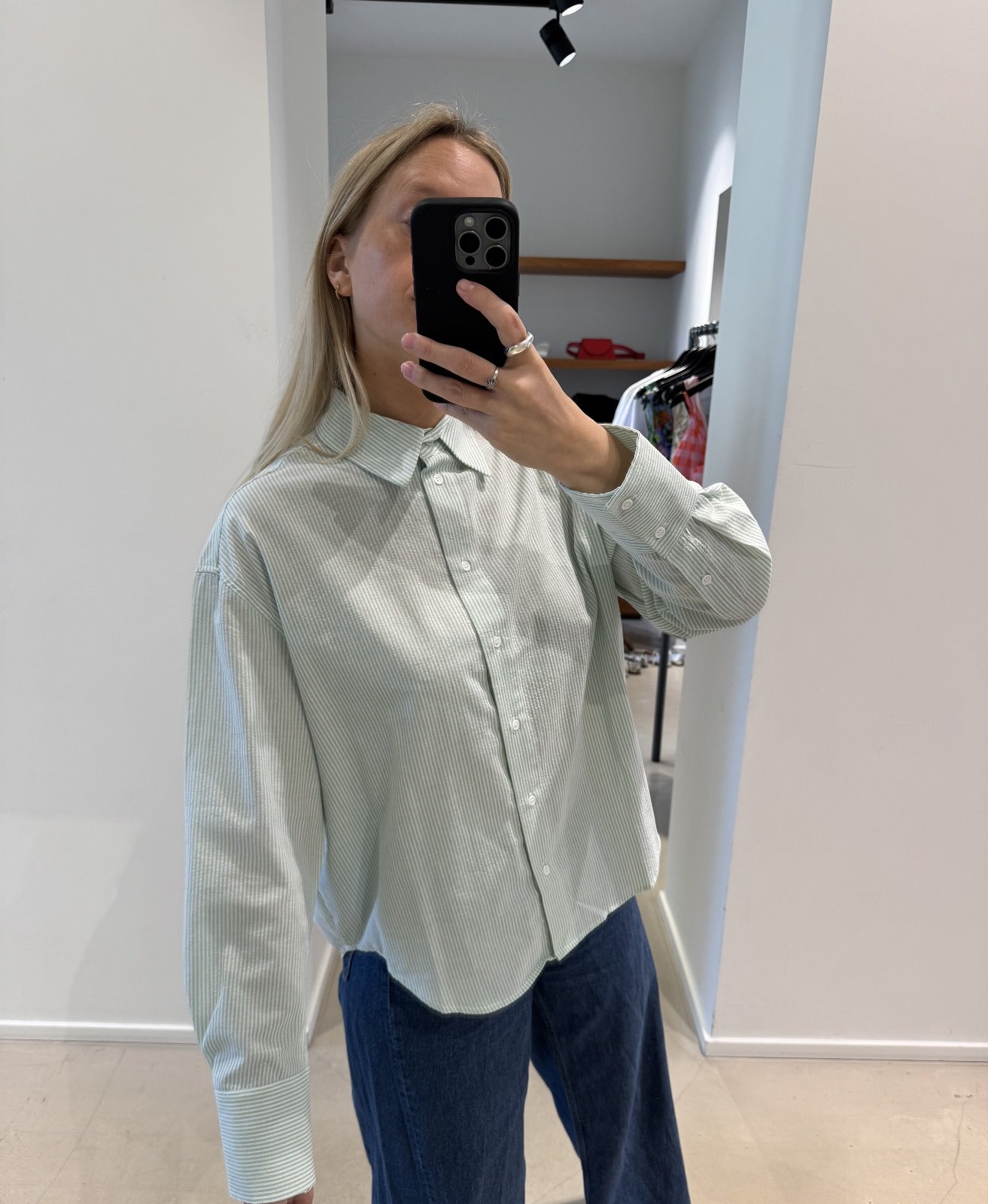 BENEDICT blouse | MINT STRIPES