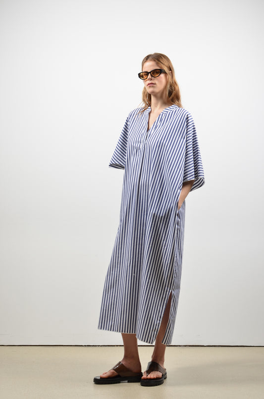 DARLA dress | WIDE BLUE STRIPES