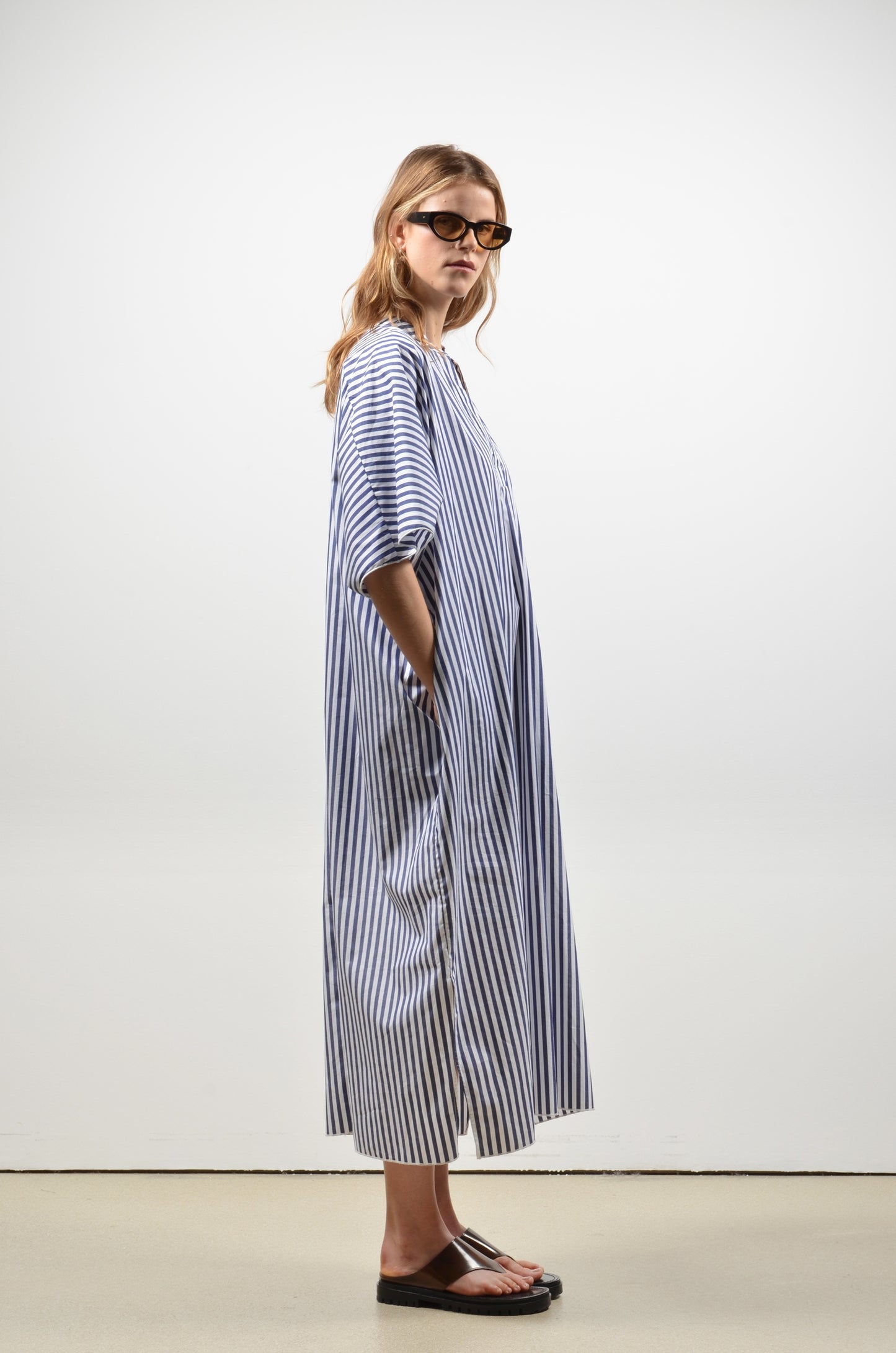 DARLA dress | WIDE BLUE STRIPES