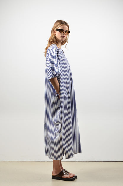 DARLA dress | WIDE BLUE STRIPES