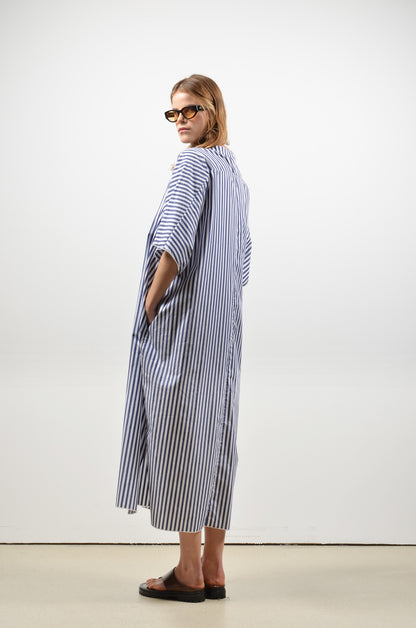 DARLA dress | WIDE BLUE STRIPES
