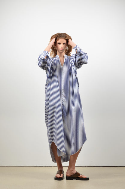 DONNIE dress | WIDE BLUE STRIPES