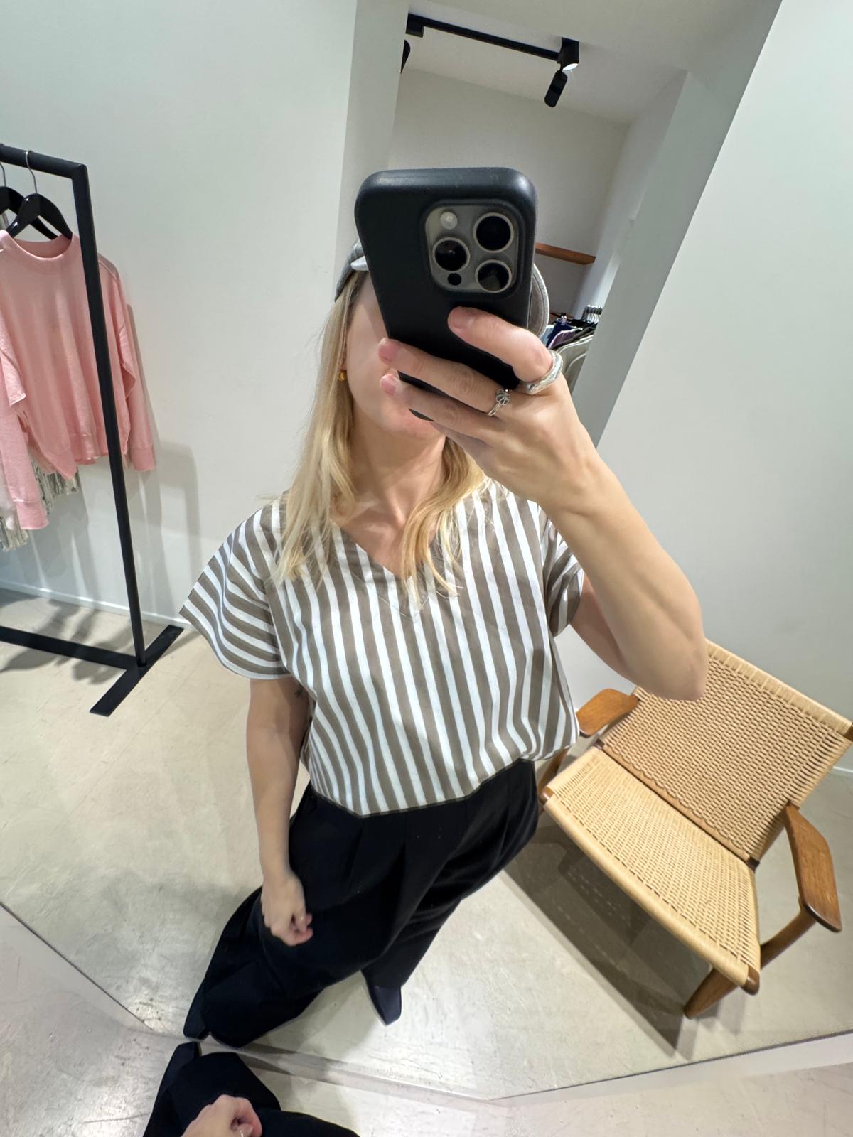 TUBAV top | OLIVE STRIPES