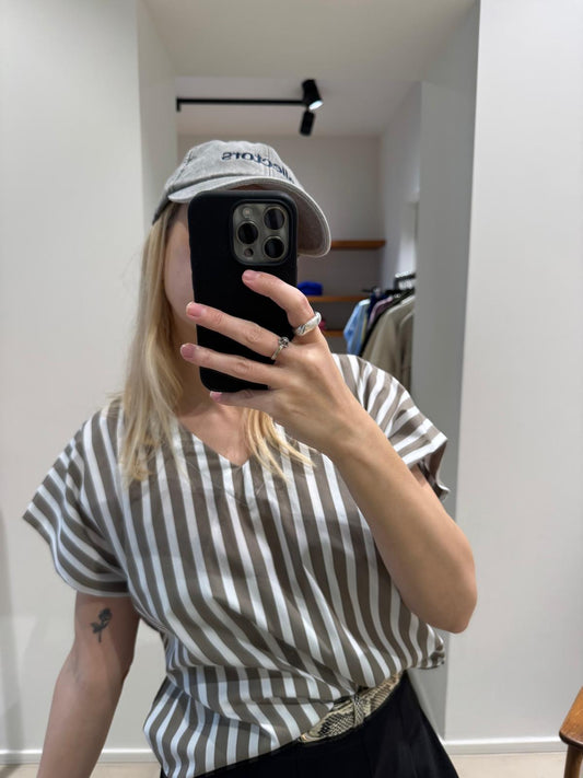 TUBAV top | OLIVE STRIPES
