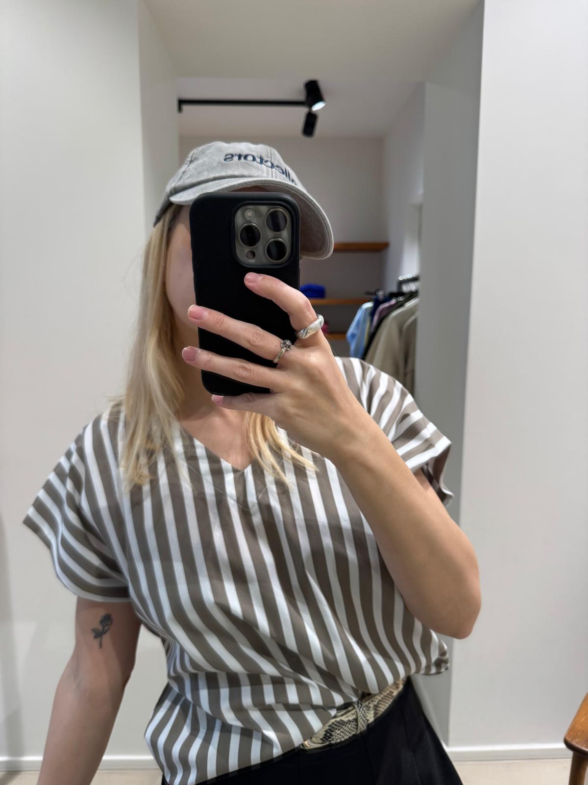 TUBAV top | OLIVE STRIPES