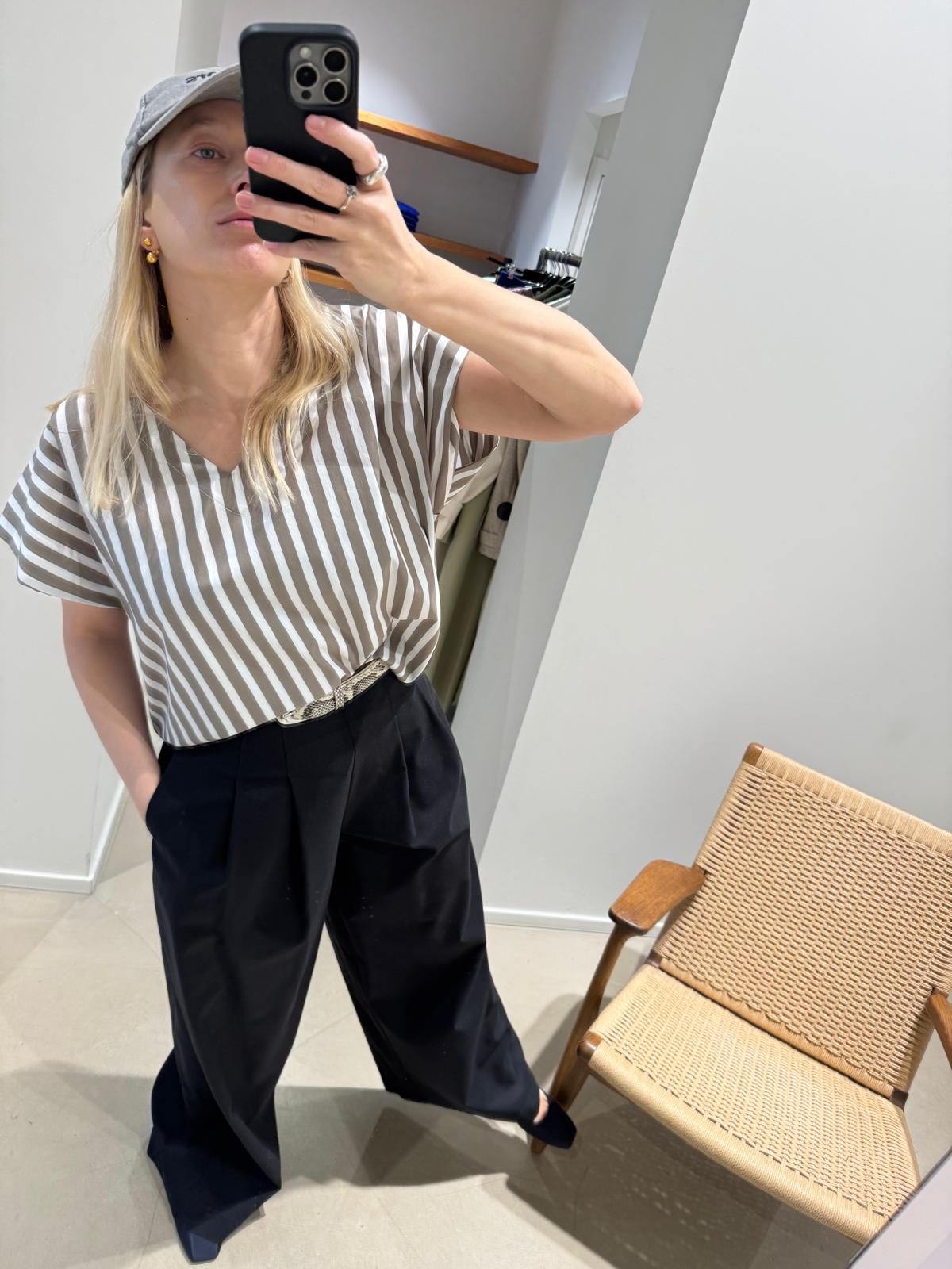 TUBAV top | OLIVE STRIPES