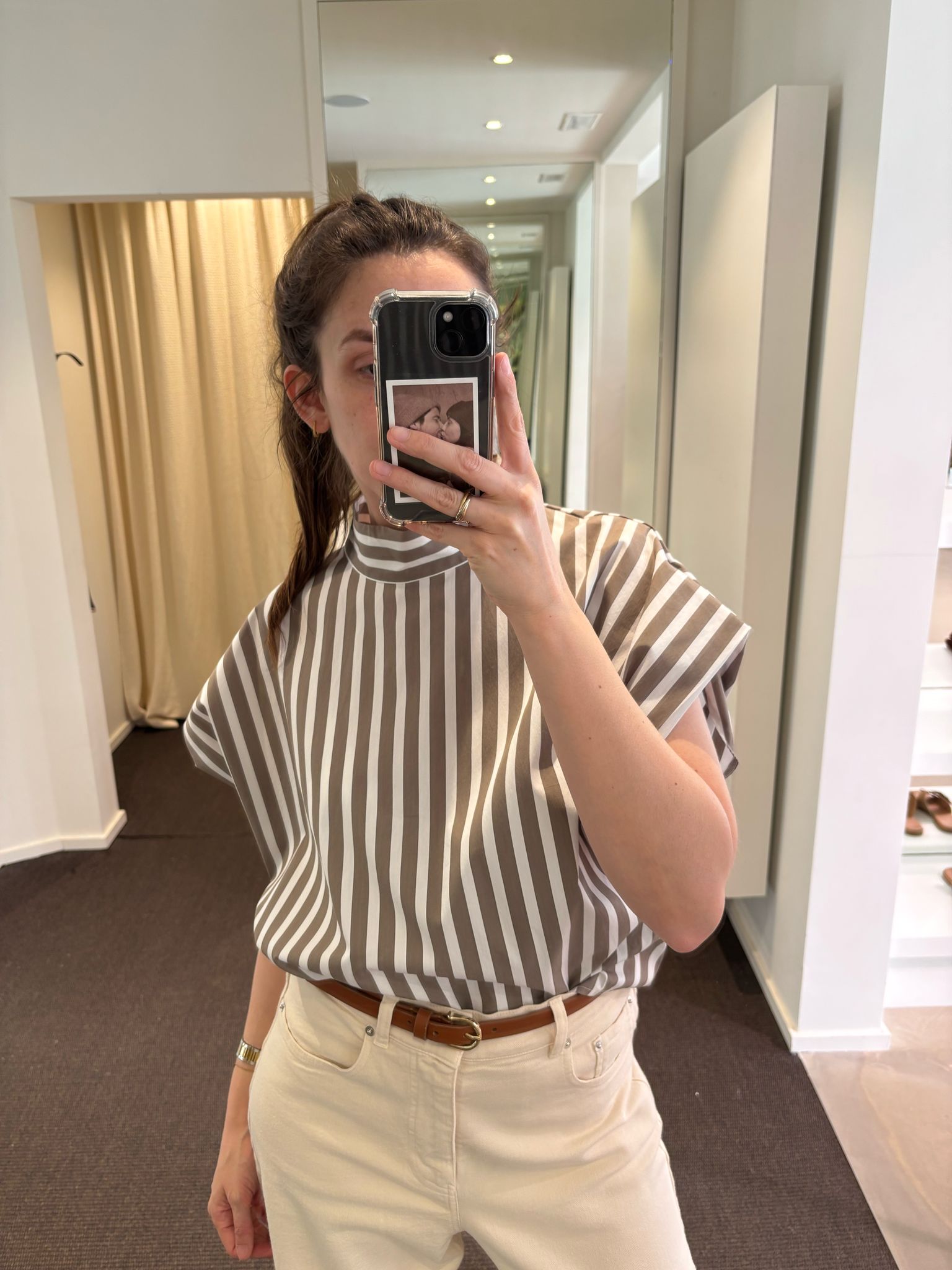 TUBA top | OLIVE STRIPES
