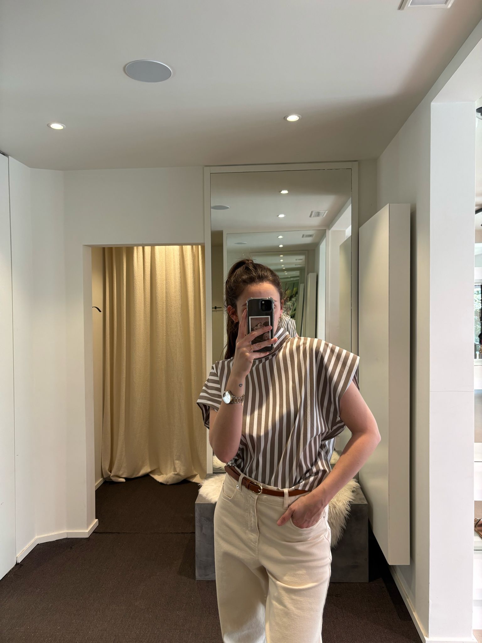 TUBA top | OLIVE STRIPES