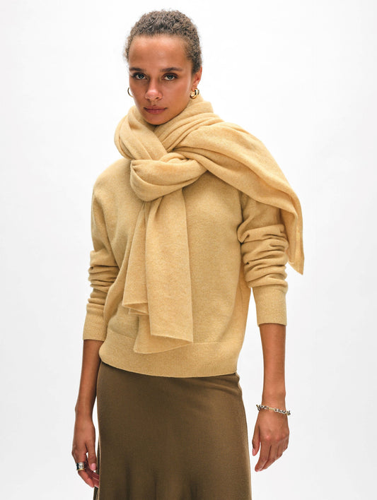 CASHMERE TRAVEL WRAP | LIGHT YELLOW