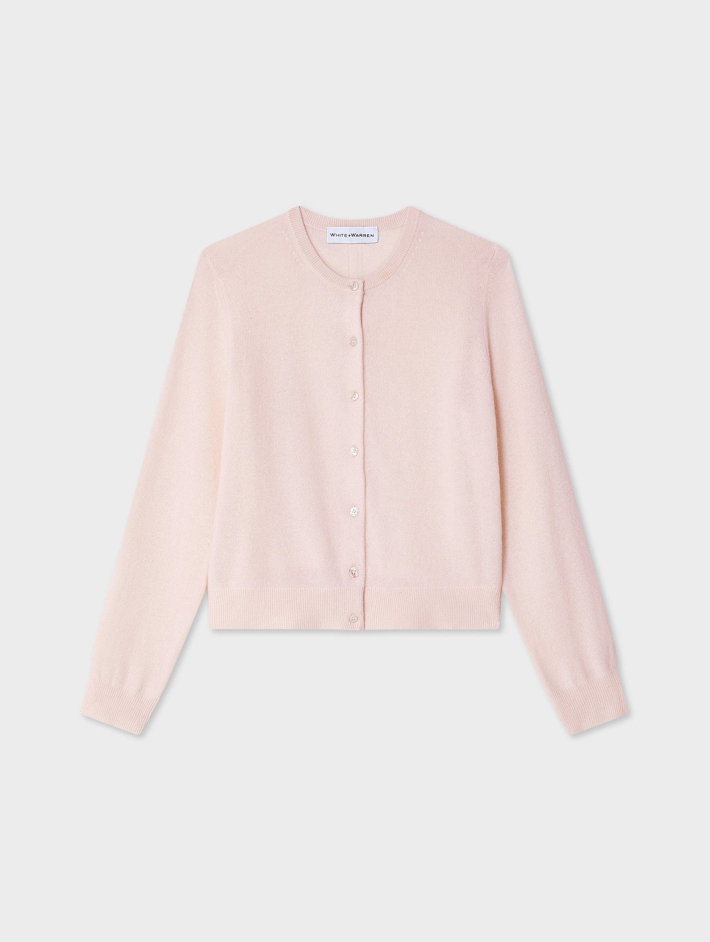 CASHMERE CREWNECK CARDIGAN | LIGHT PINK