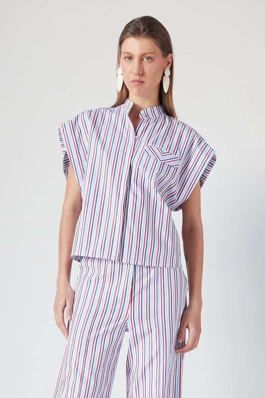 CARTER TOP | RED-NAVY STRIPES