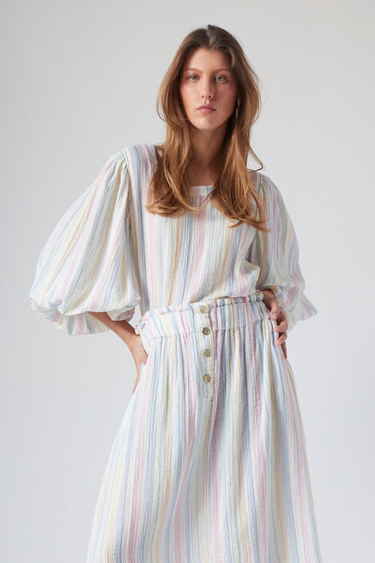 PEGGY TOP | MULTICOLOUR STRIPES