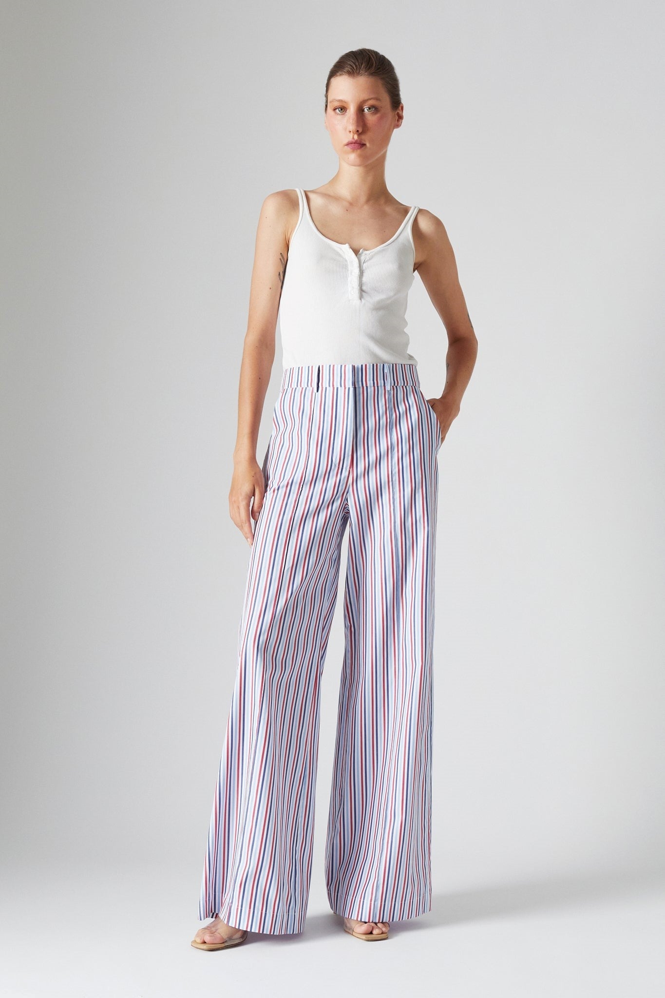PRISCILA PANTS | RED-NAVY STRIPES