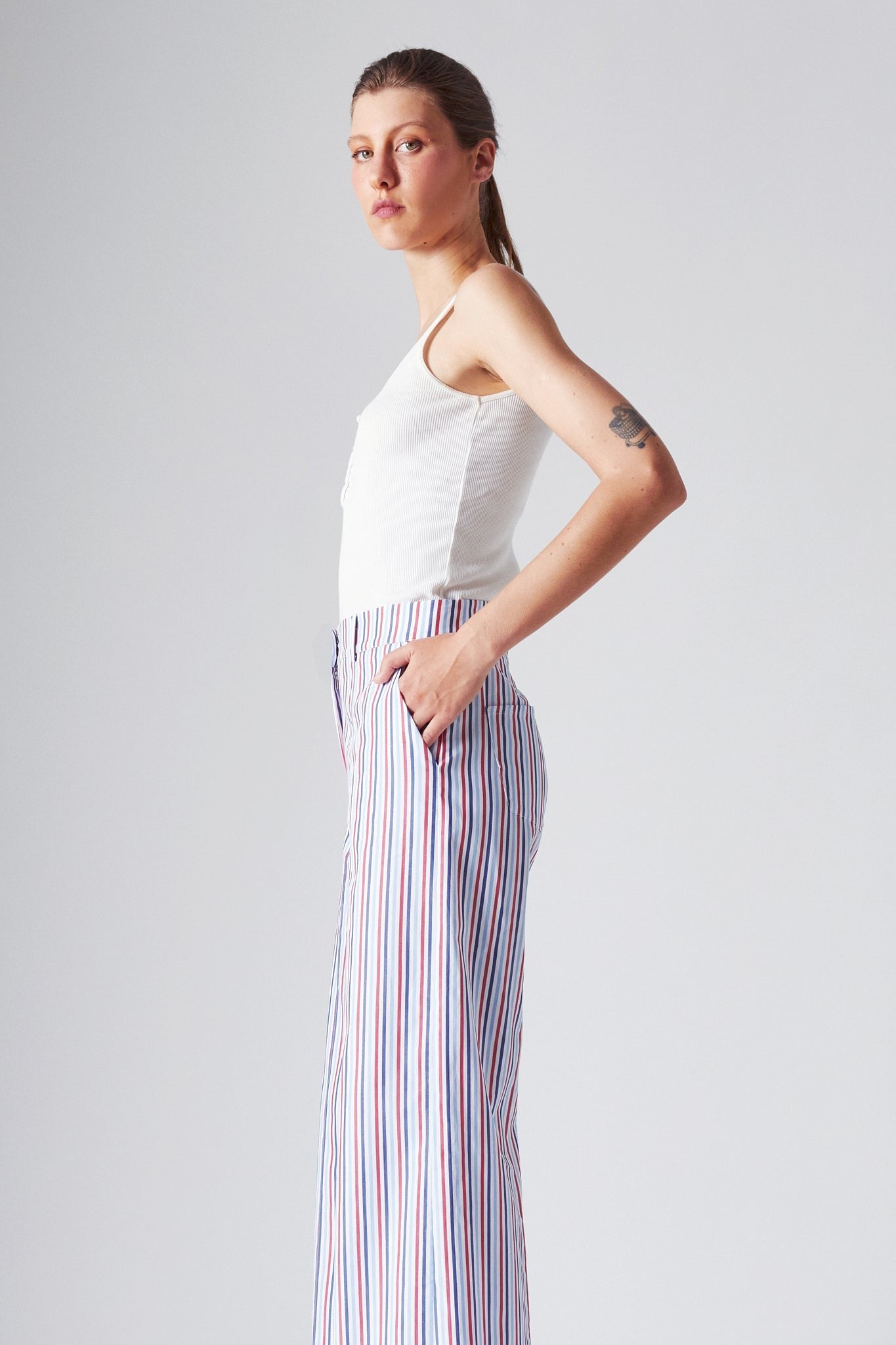 PRISCILA PANTS | RED-NAVY STRIPES