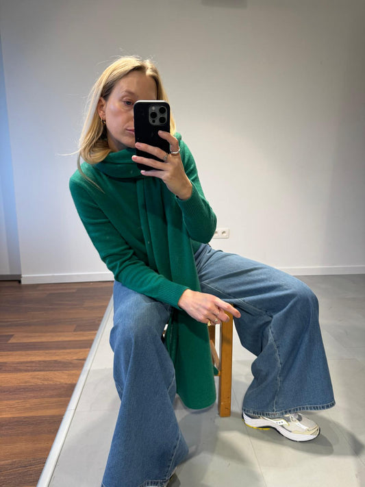 CASHMERE TRAVEL WRAP | JADE GREEN