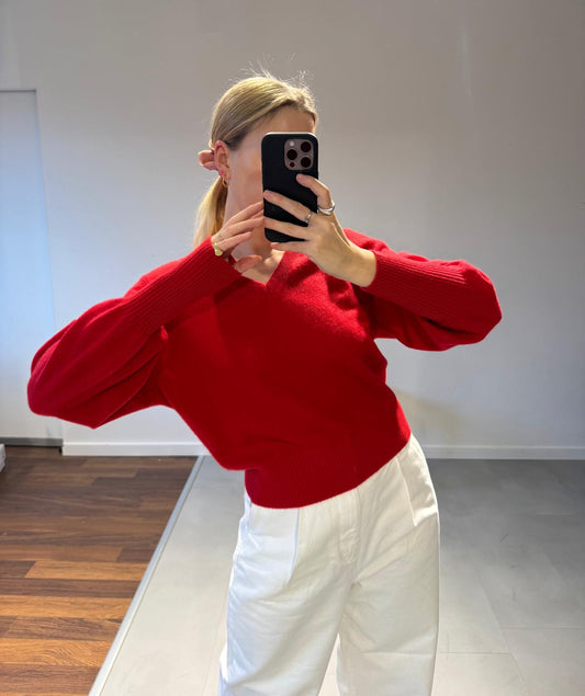 CASHMERE V NECK | RED