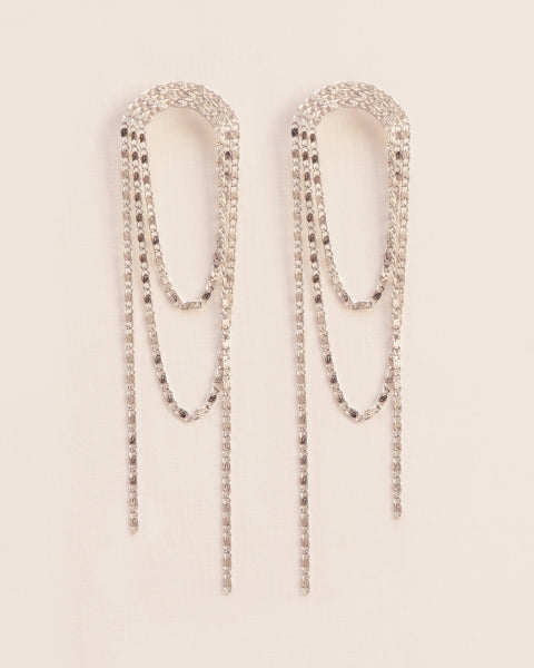 FALLING CHAINS EARRINGS | SILVER