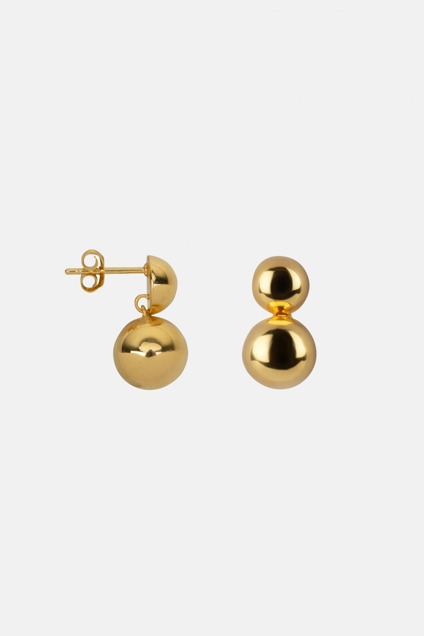 DOUBLE BALL EARRING | GOLD
