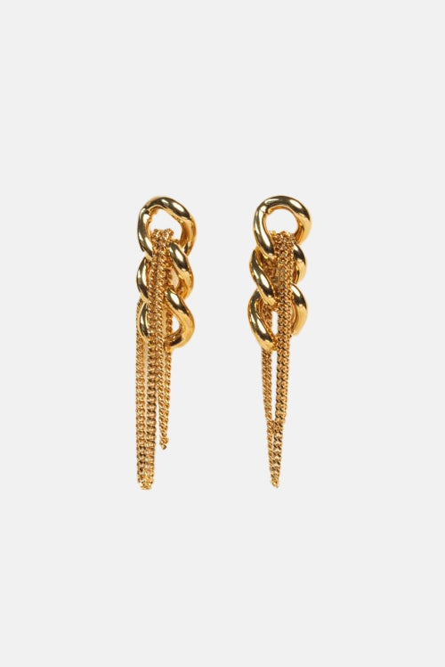GOURMET LAYERED CHAIN EARRINGS | GOLD